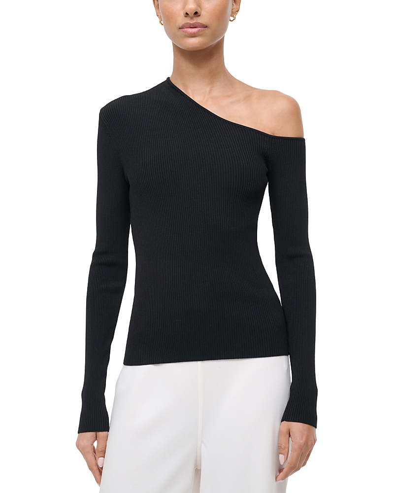 STAUD Lois Rib One‑Shoulder Top
