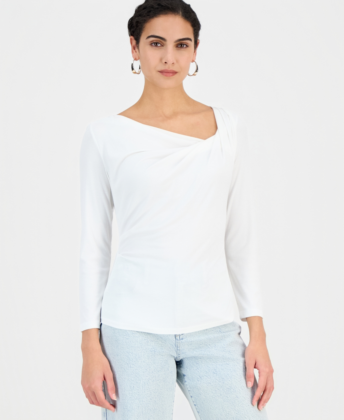 I.N.C. Draped Cowl‑Neck Top — Macy’s Exclusive