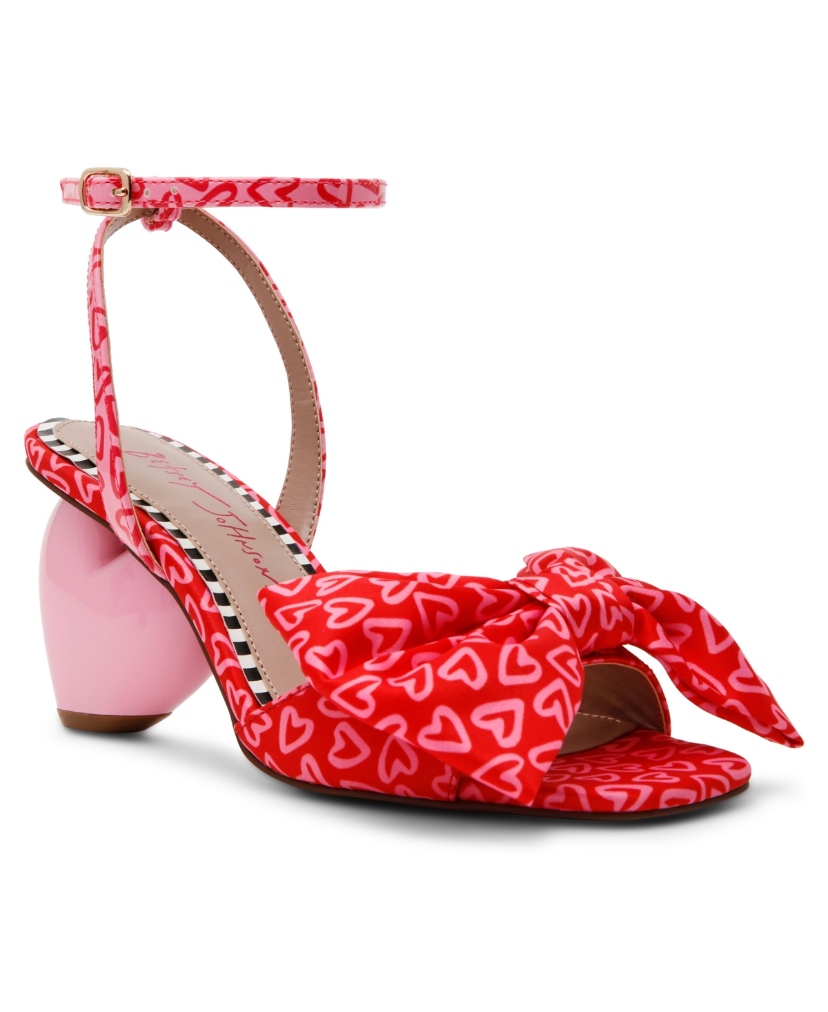 Novelty Heart‑Heel Sandal in Red/Pink