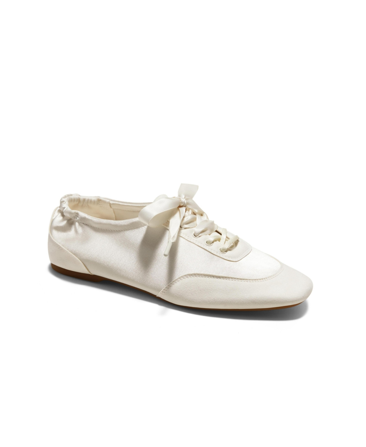 Vivaia Square-Toe Satin Sneakerina