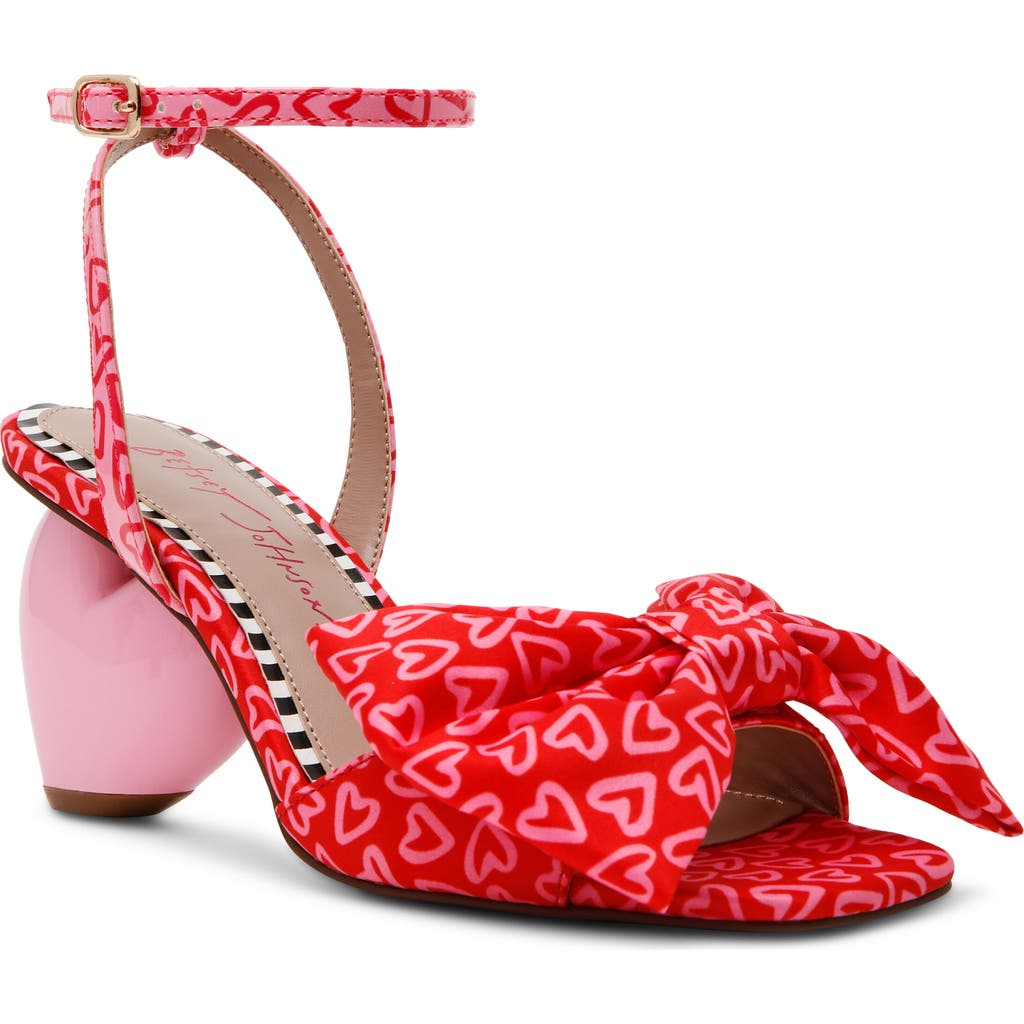 Novelty Heart‑Heel Sandal in Red/Pink