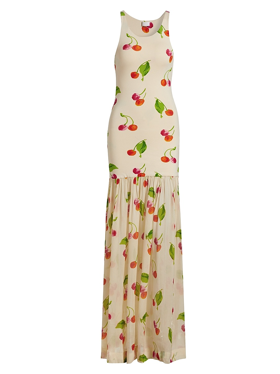 SWF Cherry‑Print Maxi Dress