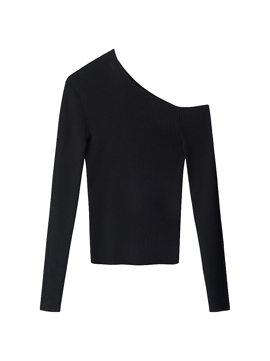 STAUD Lois Rib One‑Shoulder Top